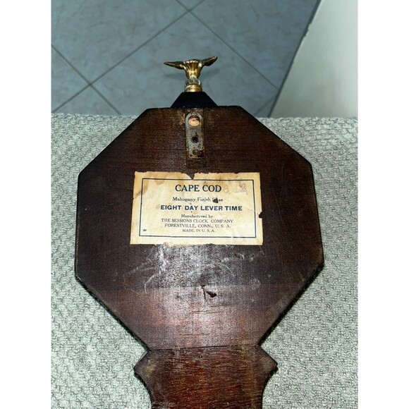 Antique Sessions  Mechanical Cape Cod Ship Scene  With Key  (Mahogany) - Picture 5 of 6